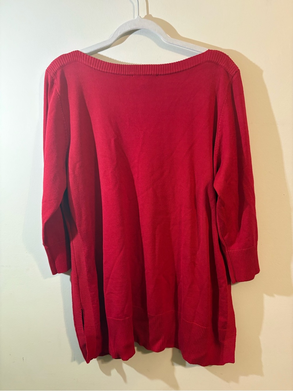 Cable & Gauge sweater women's 1X red long-sleeve black embellishments pullover - Picture 12 of 16